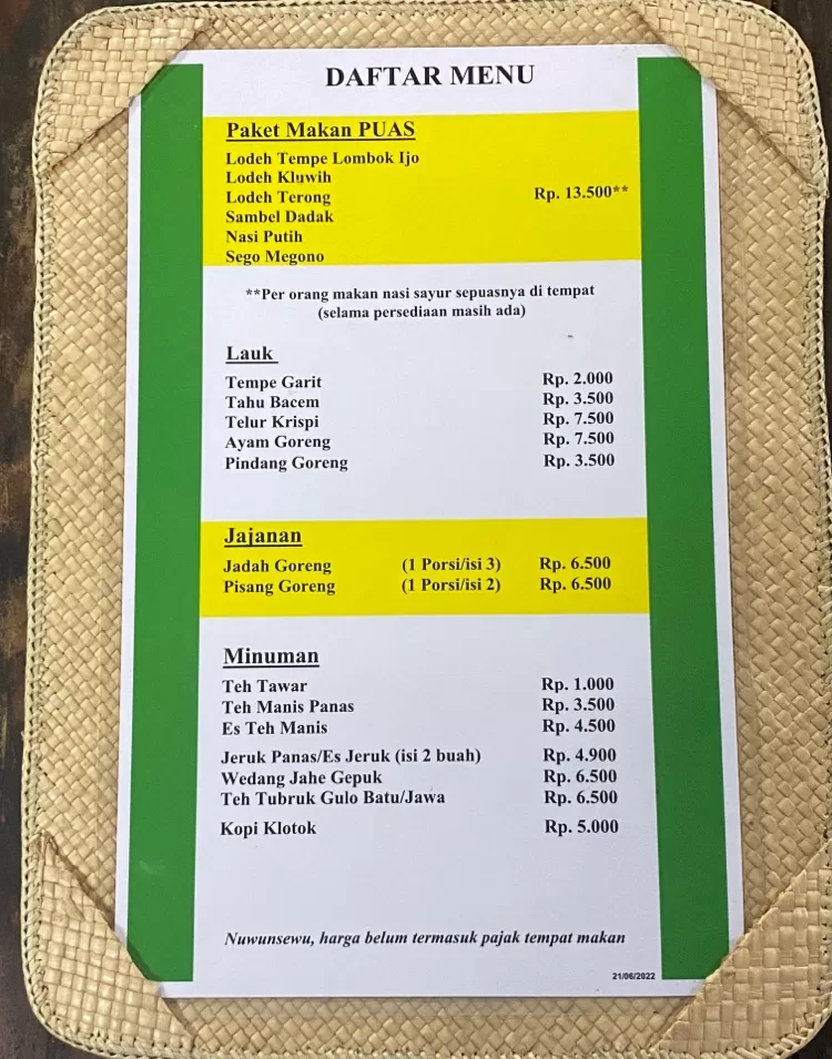 Menu Kopi Klotok